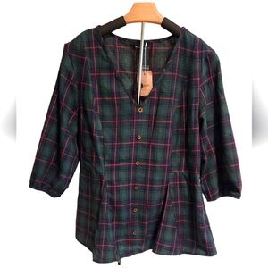 NWT BloomChic Tartan Blouse - Size 12